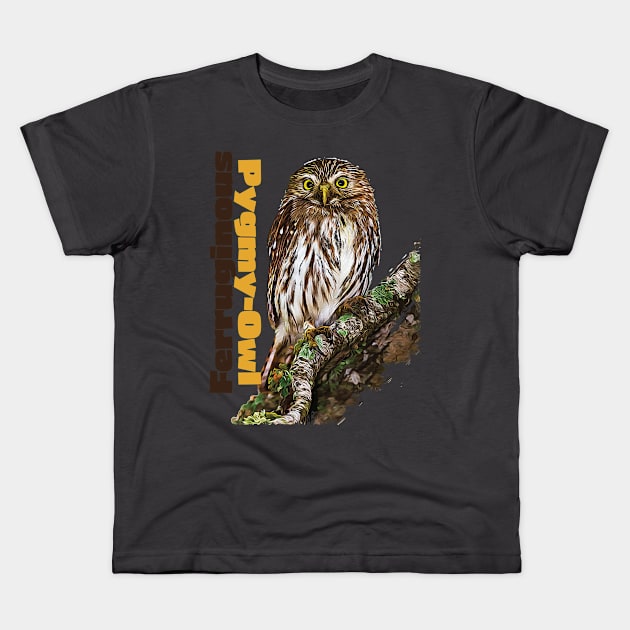 Ferruginous Pygmy-Owl color Kids T-Shirt by Ripples of Time